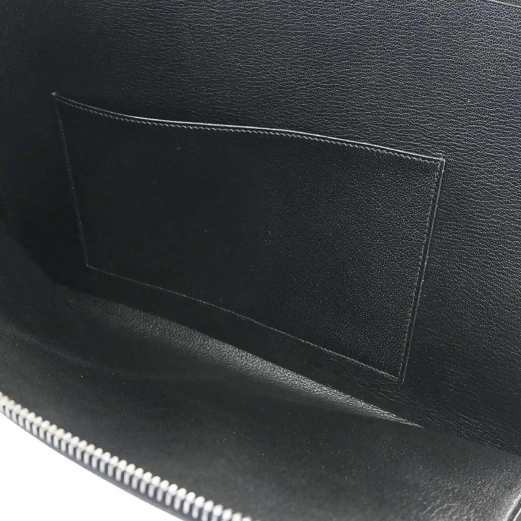 Hermès Zip Around Document Holder Black Leather Good - Inside View