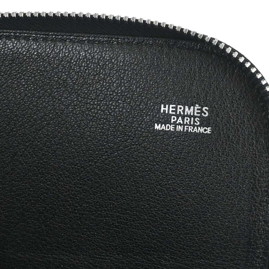 Hermès Zip Around Document Holder Black Leather Good condition - Model View