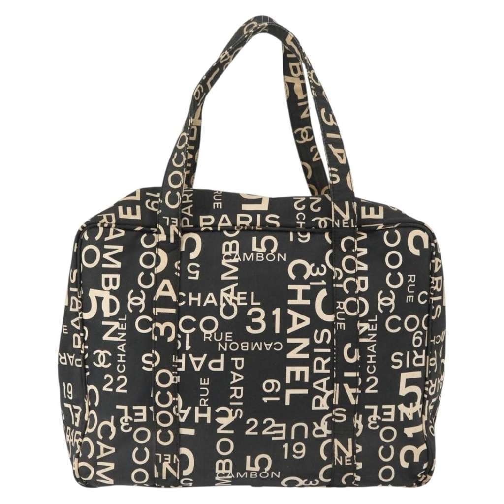 Chanel Boston Zip Tote Black Canvas Good condition - Back View