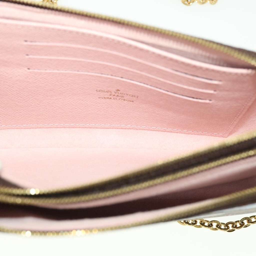 Louis Vuitton Double Zip Pochette Brown Canvas Very good condition - Box View