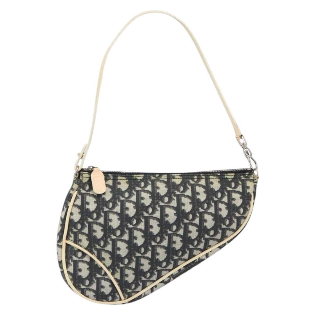 Christian Dior Saddle Tripple Pouch Black Canvas Good condition - Back View