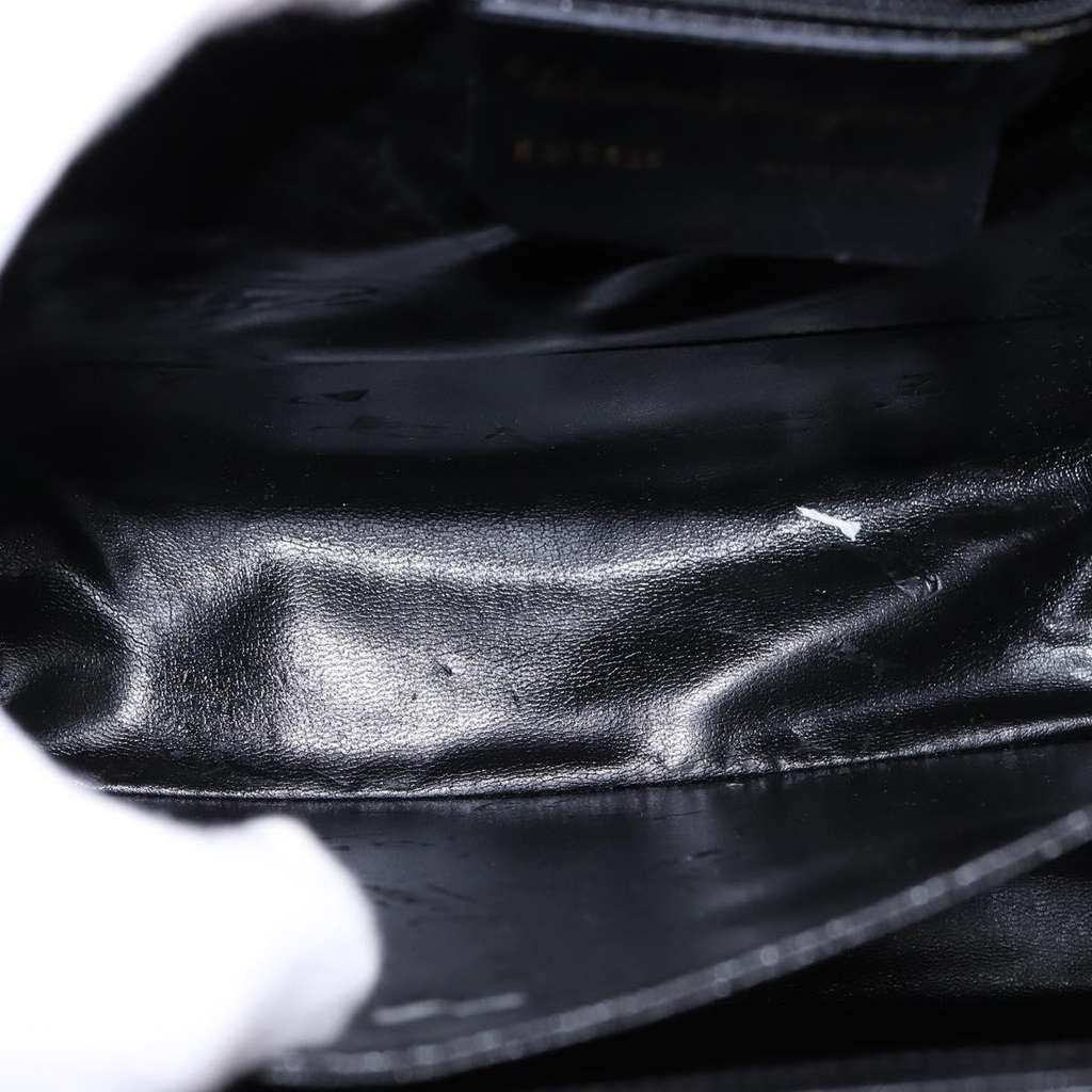 Salvatore Ferragamo Gancini Convertible Top Handle Bag Black Leather Good condition - Box View