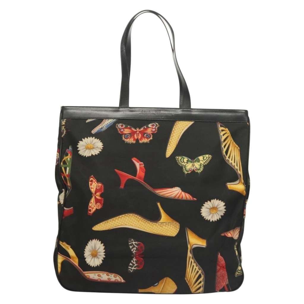 Salvatore Ferragamo Vintage Tote bag Black Canvas Good condition - Back View