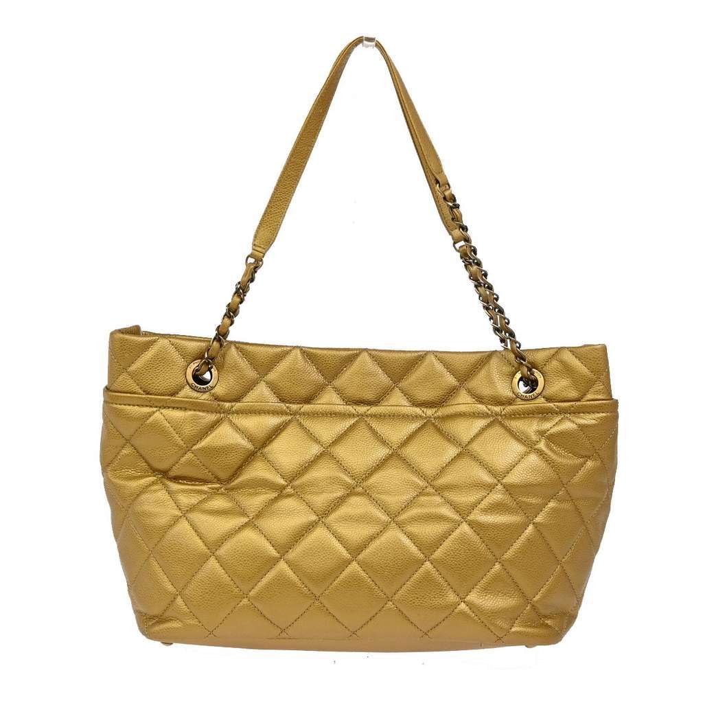 Chanel Timeless CC Soft Tote Gold Leather Good condition - Back View