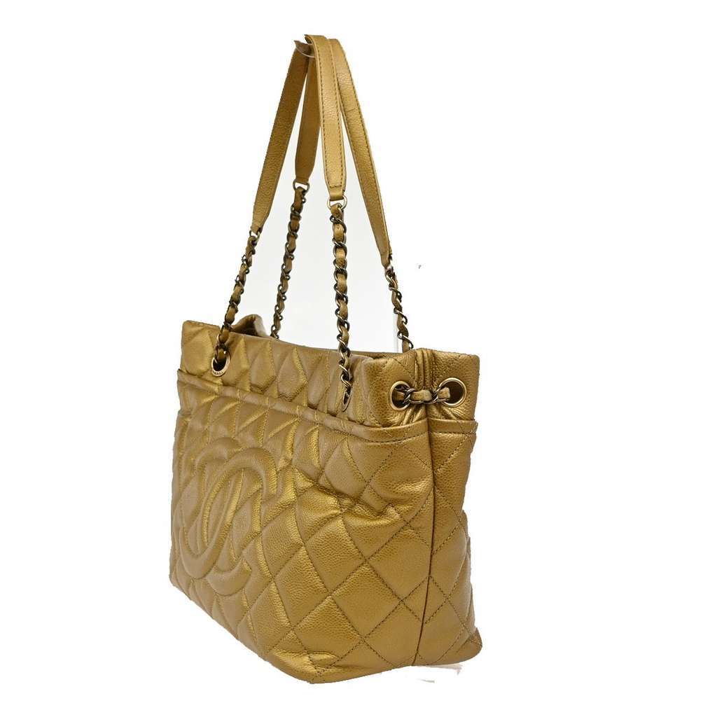 Chanel Timeless CC Soft Tote Gold Leather Good condition - Inside View