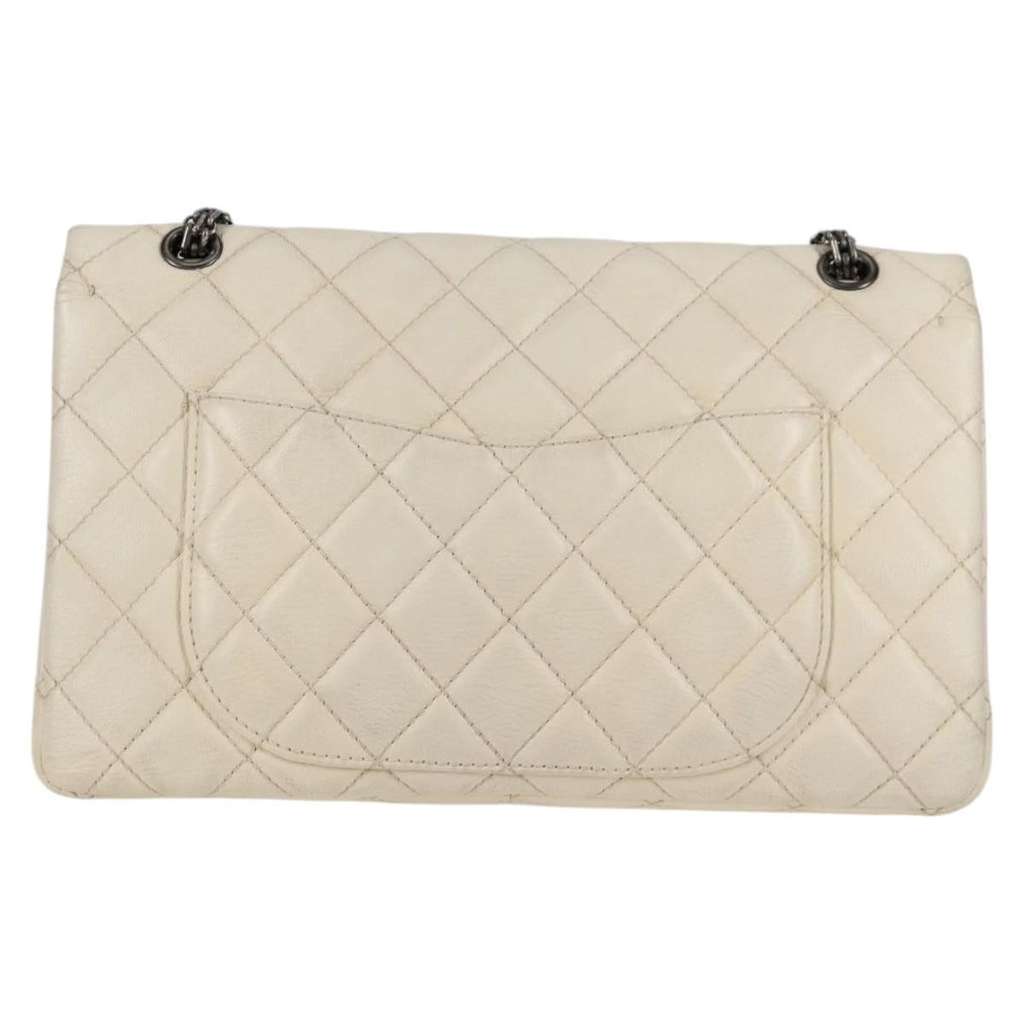 Chanel Reissue 2.55 Flap Bag White Leather Good condition - Back View