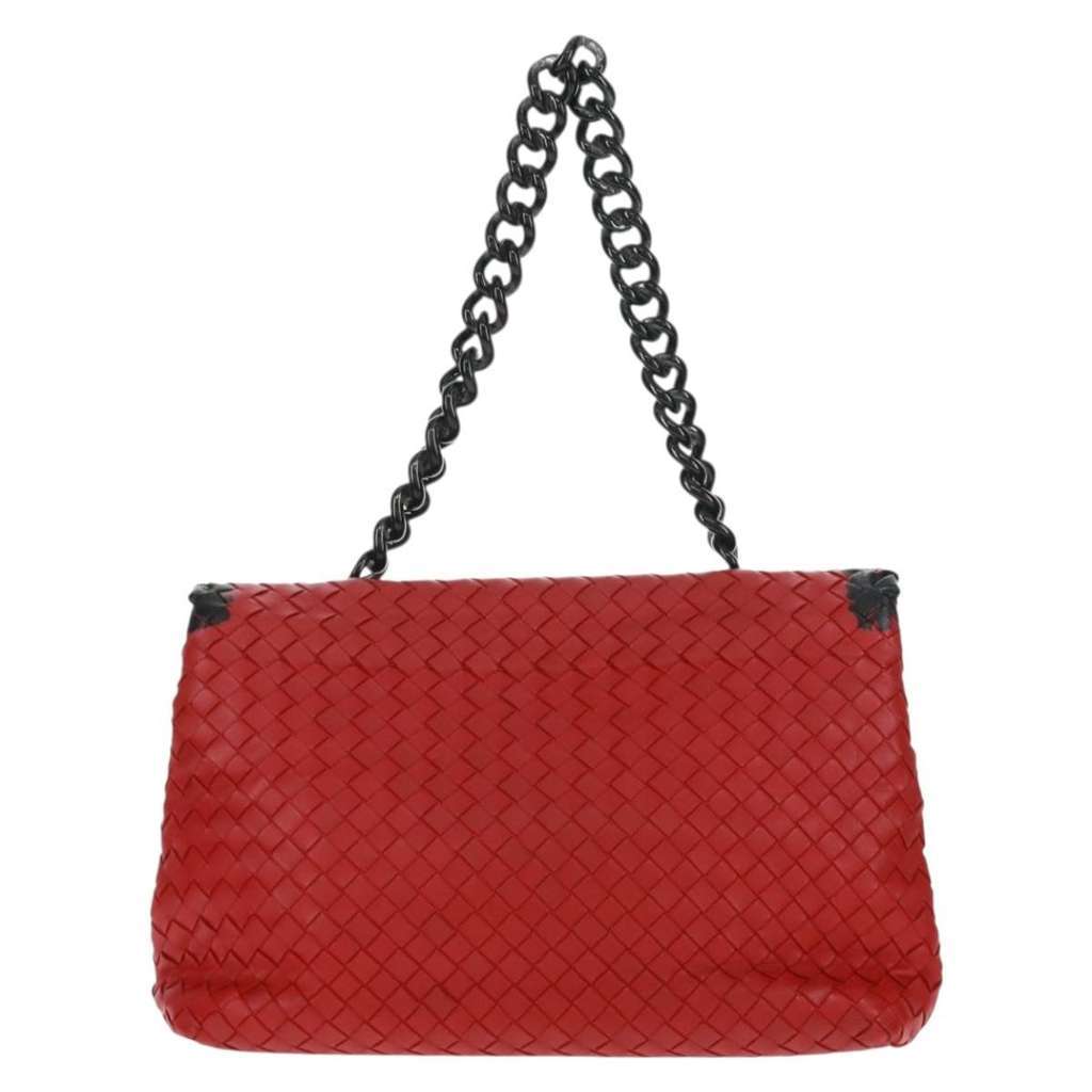 Bottega Veneta Glass Shoulder Bag Red Leather Good condition - Back View
