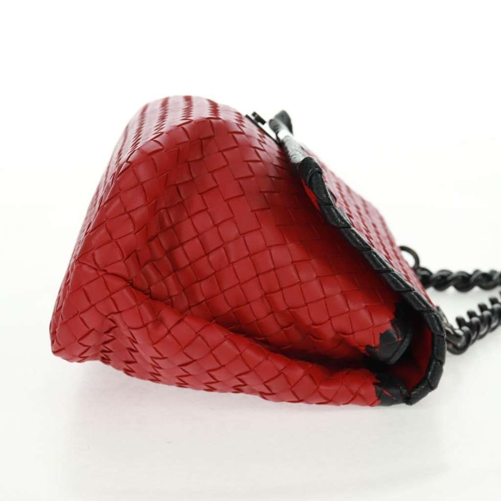 Bottega Veneta Glass Shoulder Bag Red Leather Good condition - Model View