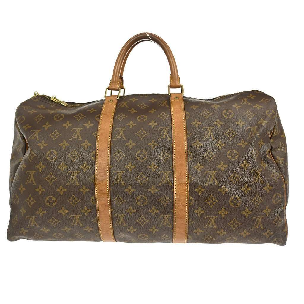 Louis Vuitton Keepall Bag Brown Canvas Fair condition - Back View