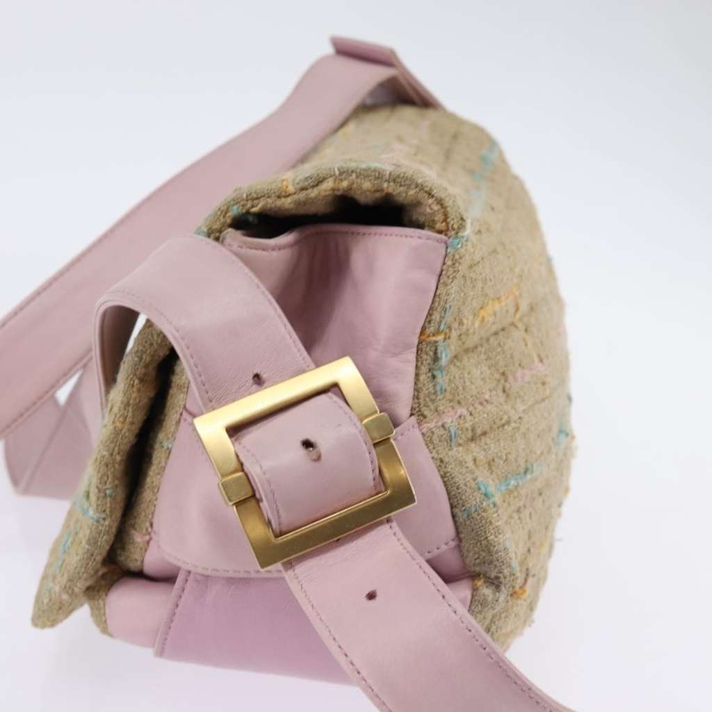 Chanel Chocolate Bar 2.55 Shoulder bag Beige Tweed Good condition - Model View