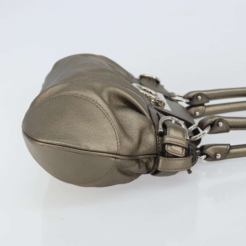 Salvatore Ferragamo Gancini handbag Silver Leather Good condition - Inside View