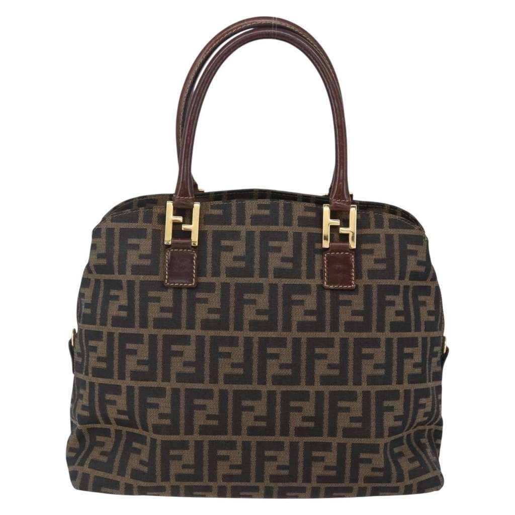 Fendi Vintage Convertible Satchel Brown Canvas Good condition - Back View
