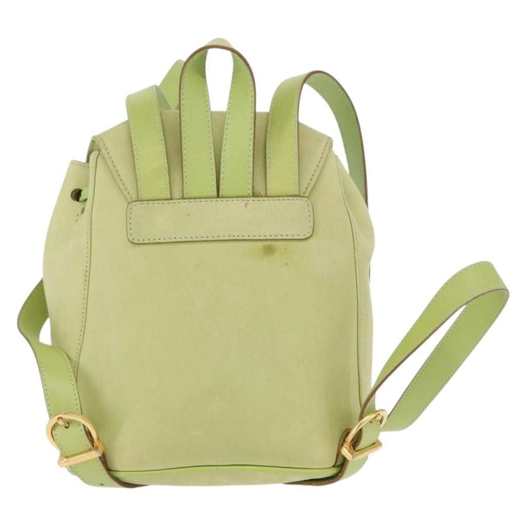 Salvatore Ferragamo Gancini Backpack Green Suede Good condition - Back View
