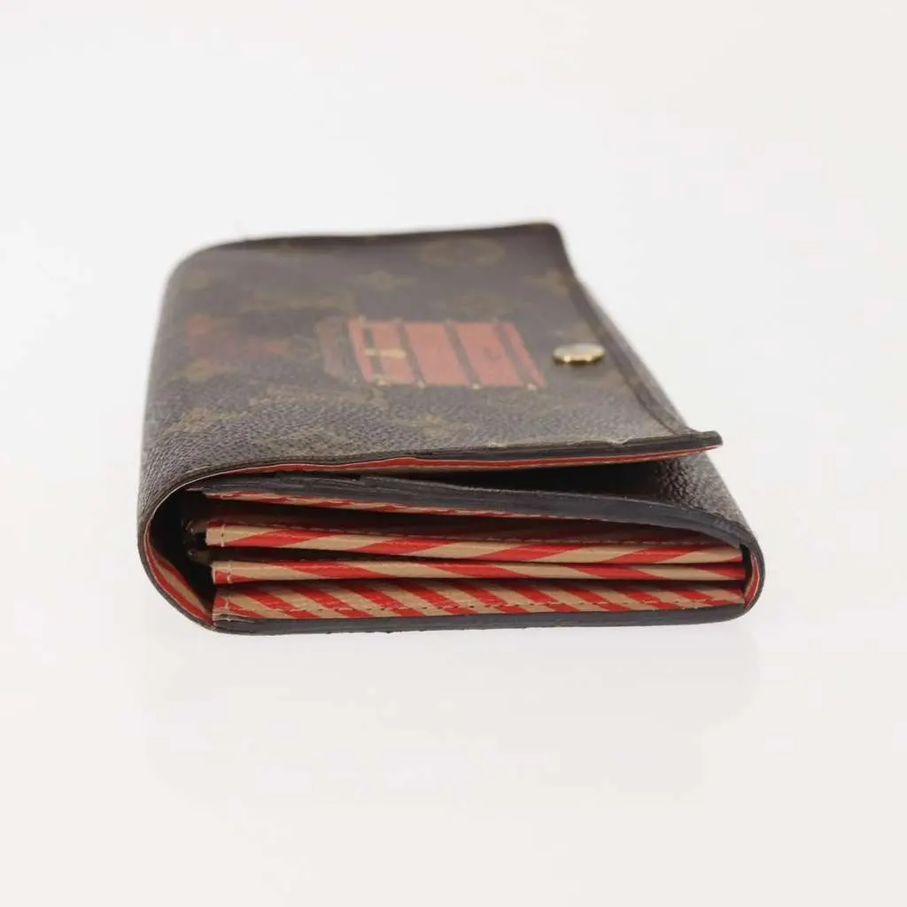 Louis Vuitton Vintage Sarah Wallet Brown Canvas Good - Model View