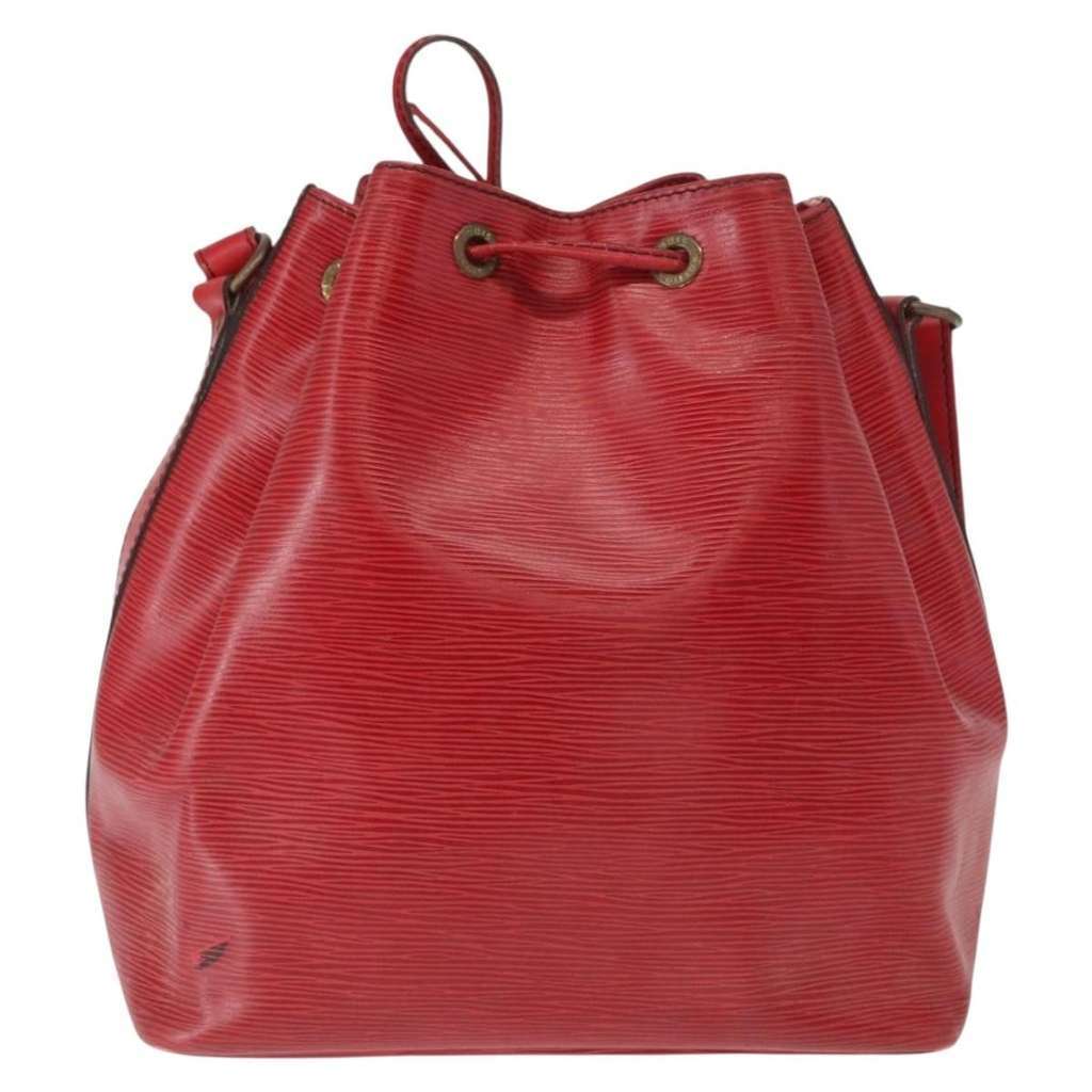 Louis Vuitton Petit Noe Handbag Red Leather Fair condition - Back View