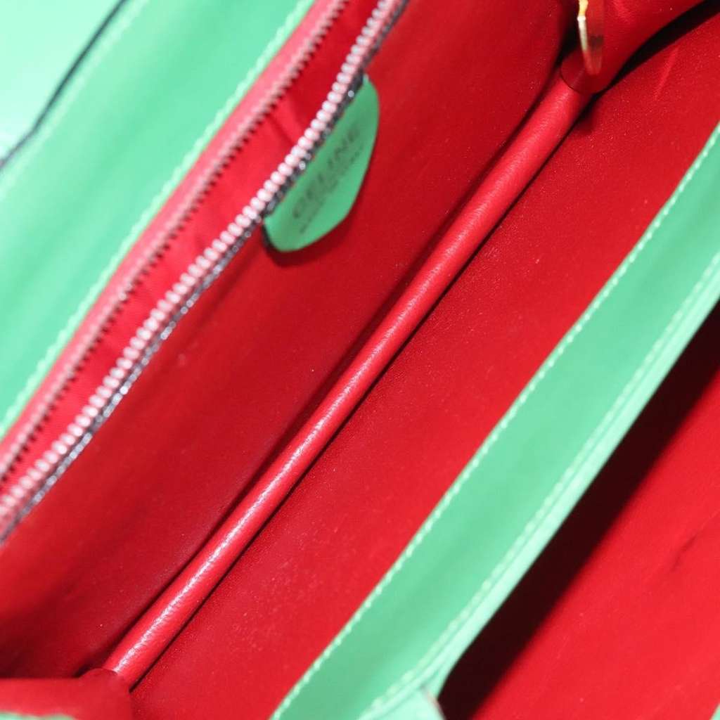 Celine Handbag Green Leather Good condition - Box View