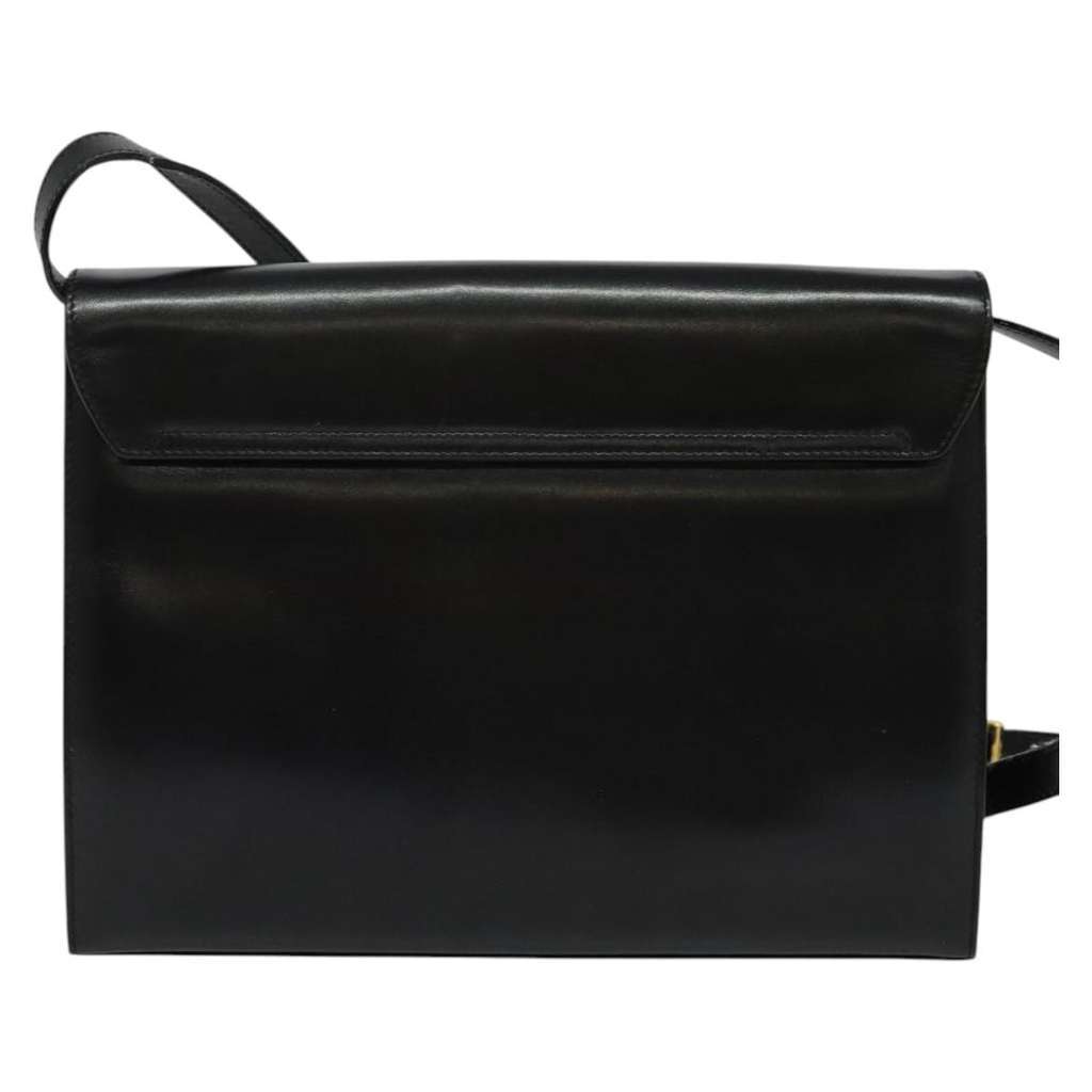 Salvatore Ferragamo Gancini Shoulder Bag Black Leather Good condition - Back View