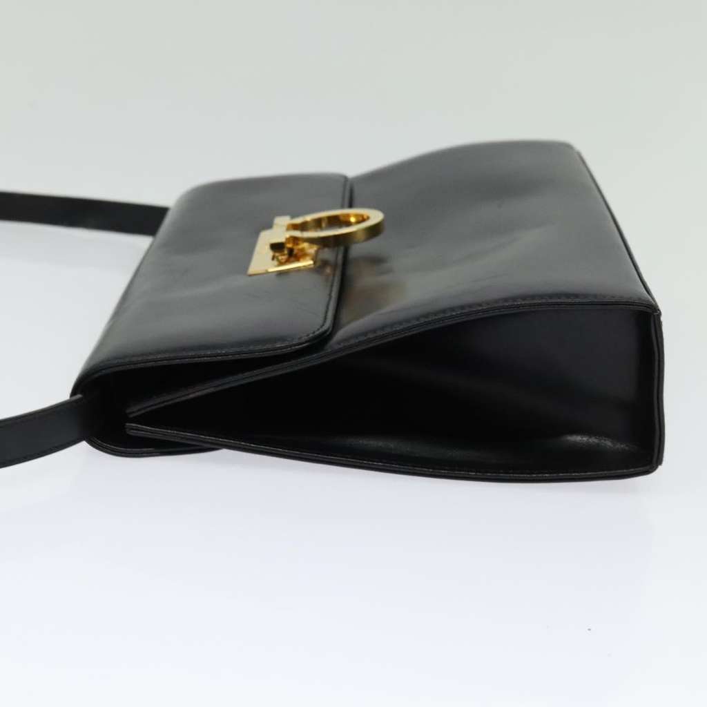 Salvatore Ferragamo Gancini Shoulder Bag Black Leather Good condition - Inside View
