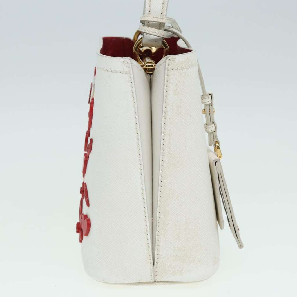 Prada Panier Bucket Bag White Leather Good condition - Model View