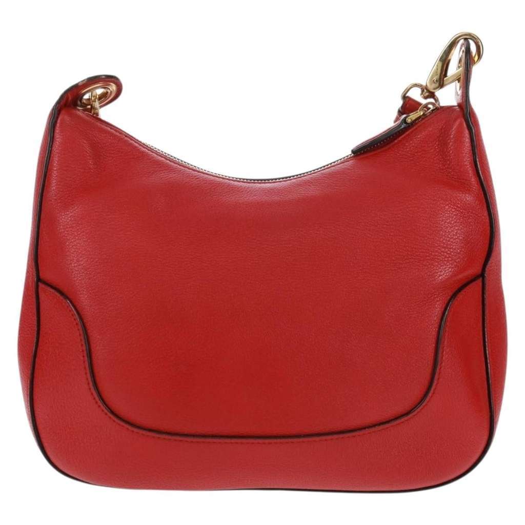 Prada Striped Strap Zip Hobo Red Leather Good condition - Back View