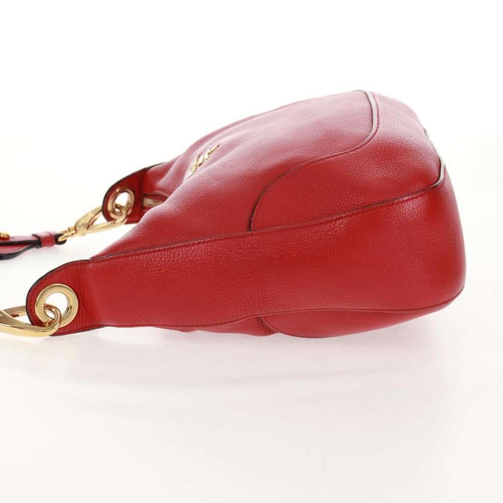 Prada Striped Strap Zip Hobo Red Leather Good condition - Inside View