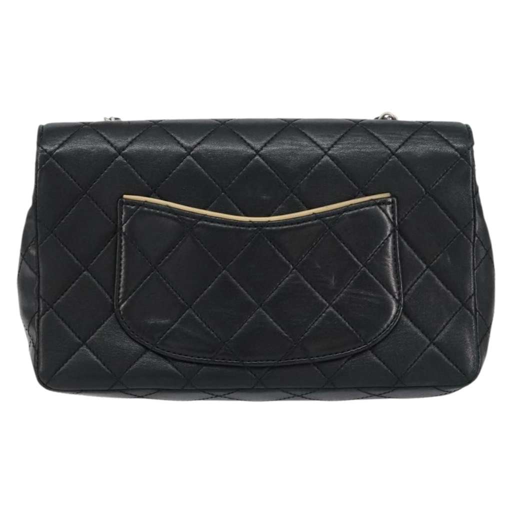 Chanel Vintage Square CC Flap Bag Beige Leather Good condition - Back View