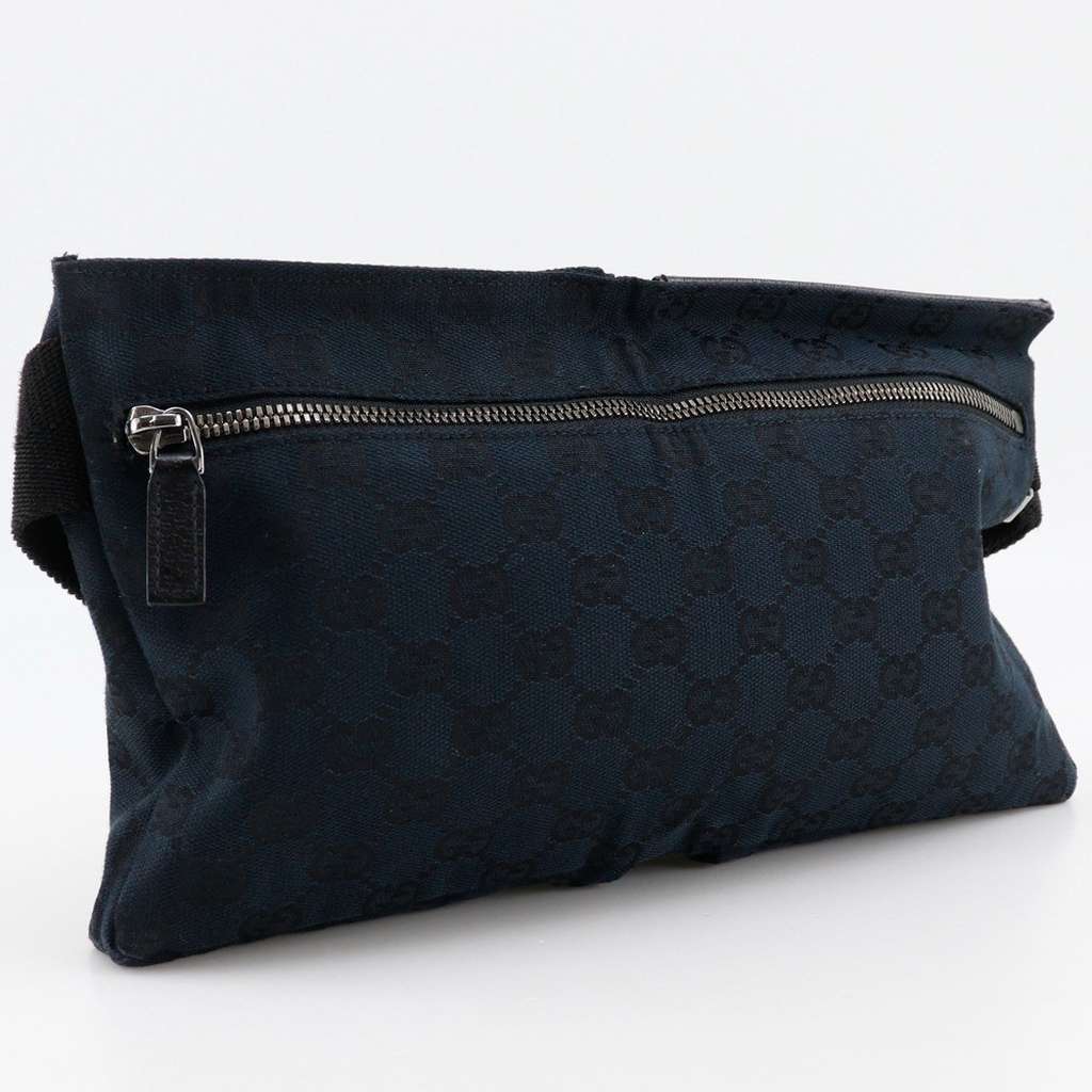 Gucci Vintage Double Belt Bag Black Canvas Good condition - Inside View