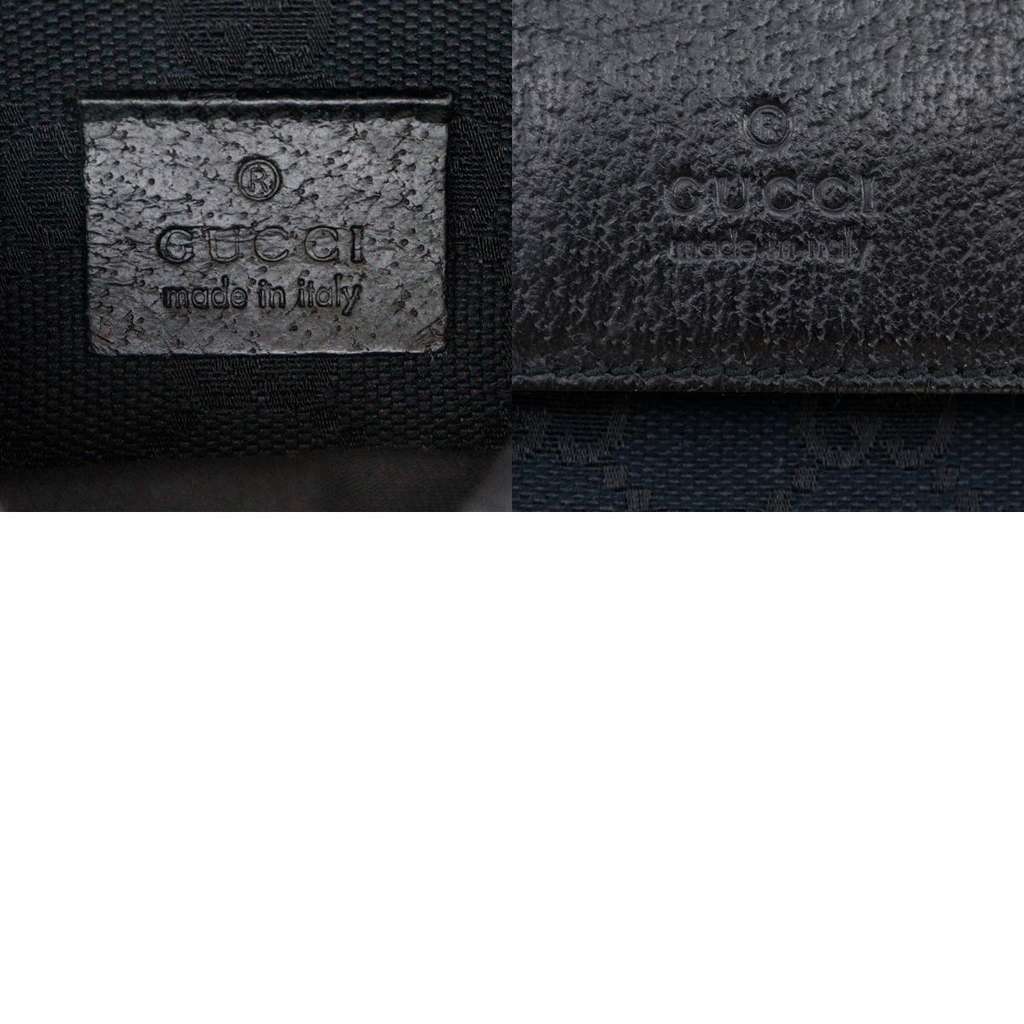 Gucci Vintage Double Belt Bag Black Canvas Good condition - Box View