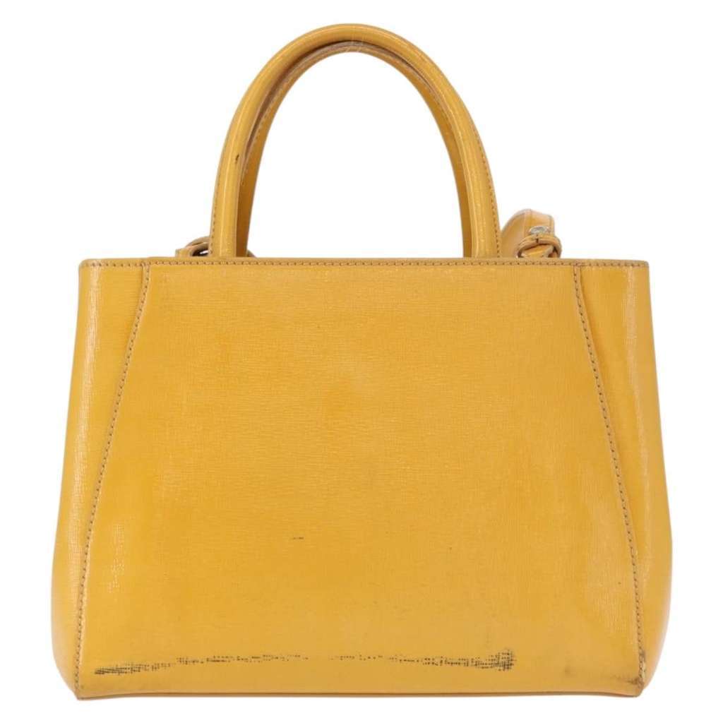 Fendi 2Jours Bag Yellow Leather Good condition - Back View