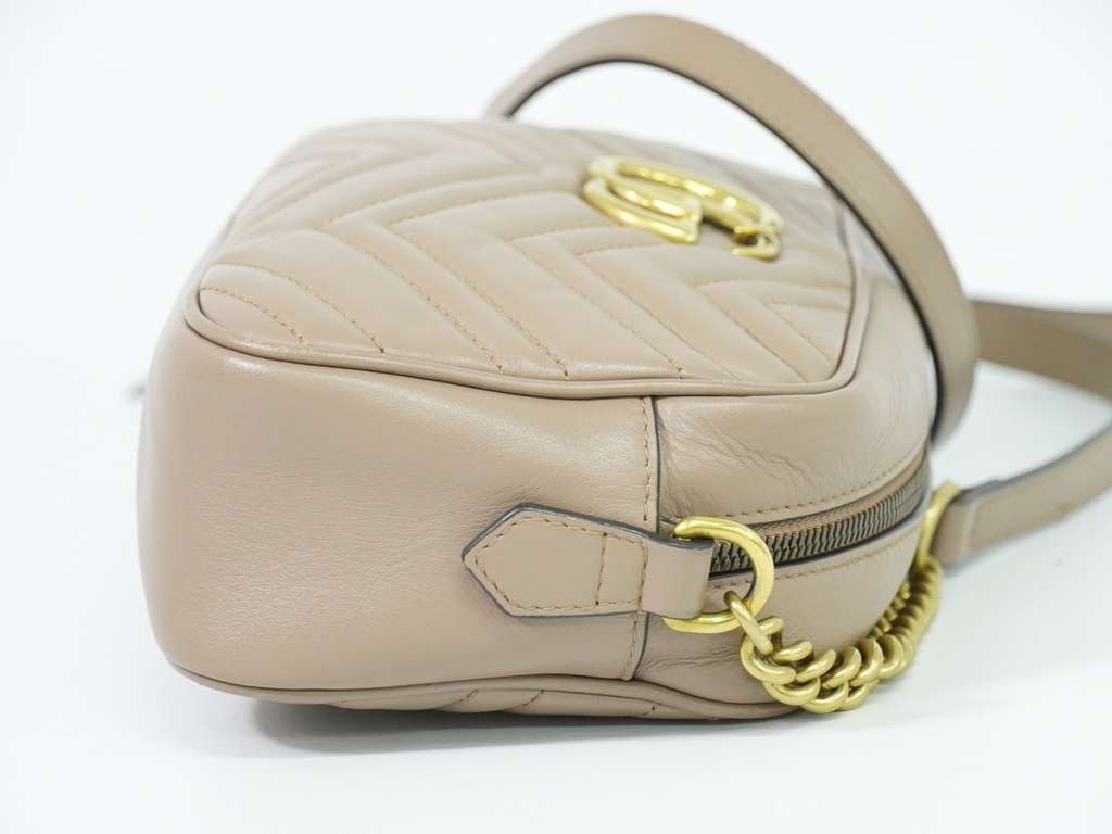 Gucci GG Marmont Shoulder Bag Beige Leather Good condition - Inside View