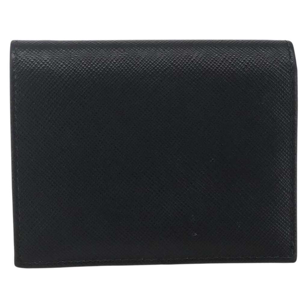 Prada Saffiano Wallet Black Leather Good condition - Back View
