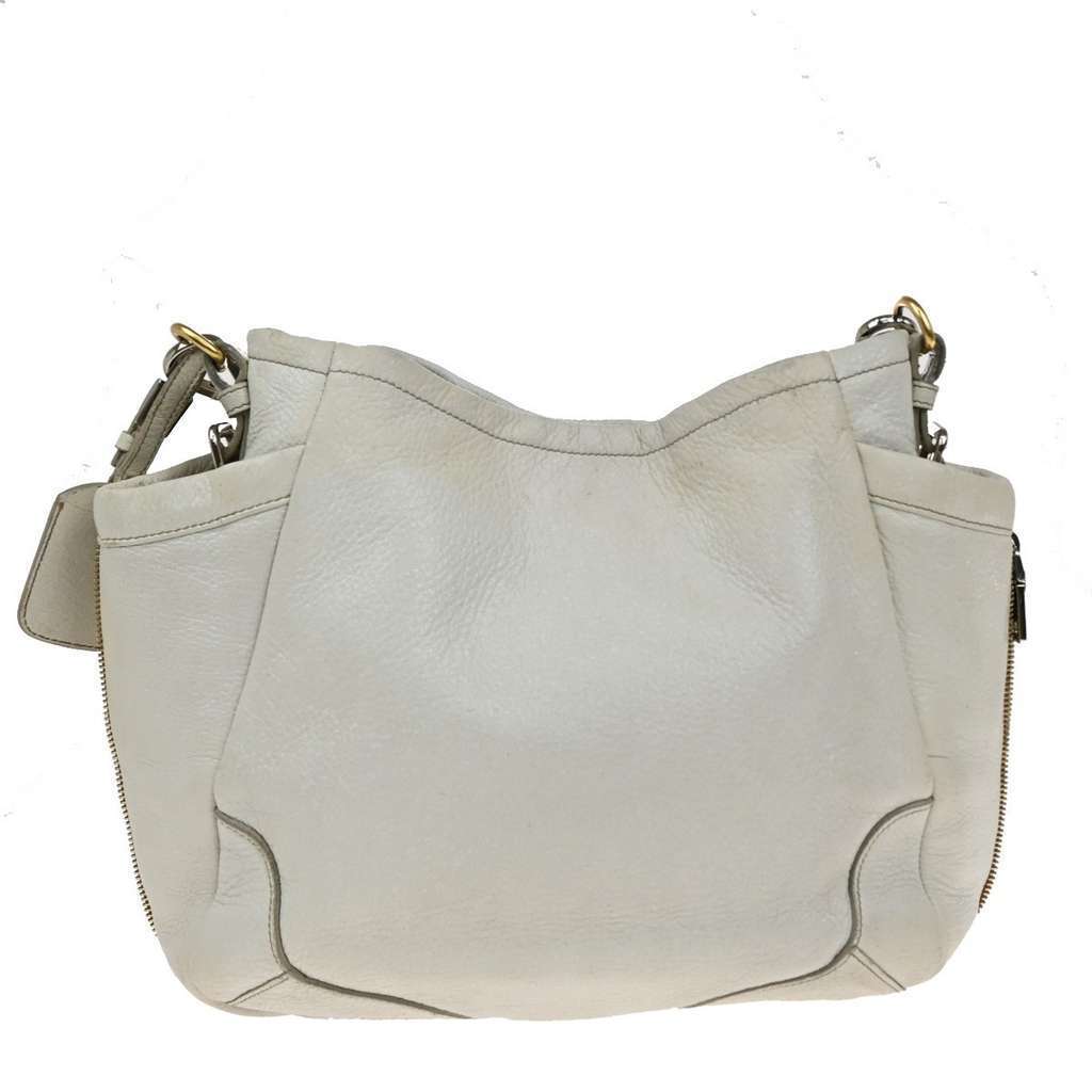 Prada Side Pocket Zip Hobo White Leather Good condition - Back View