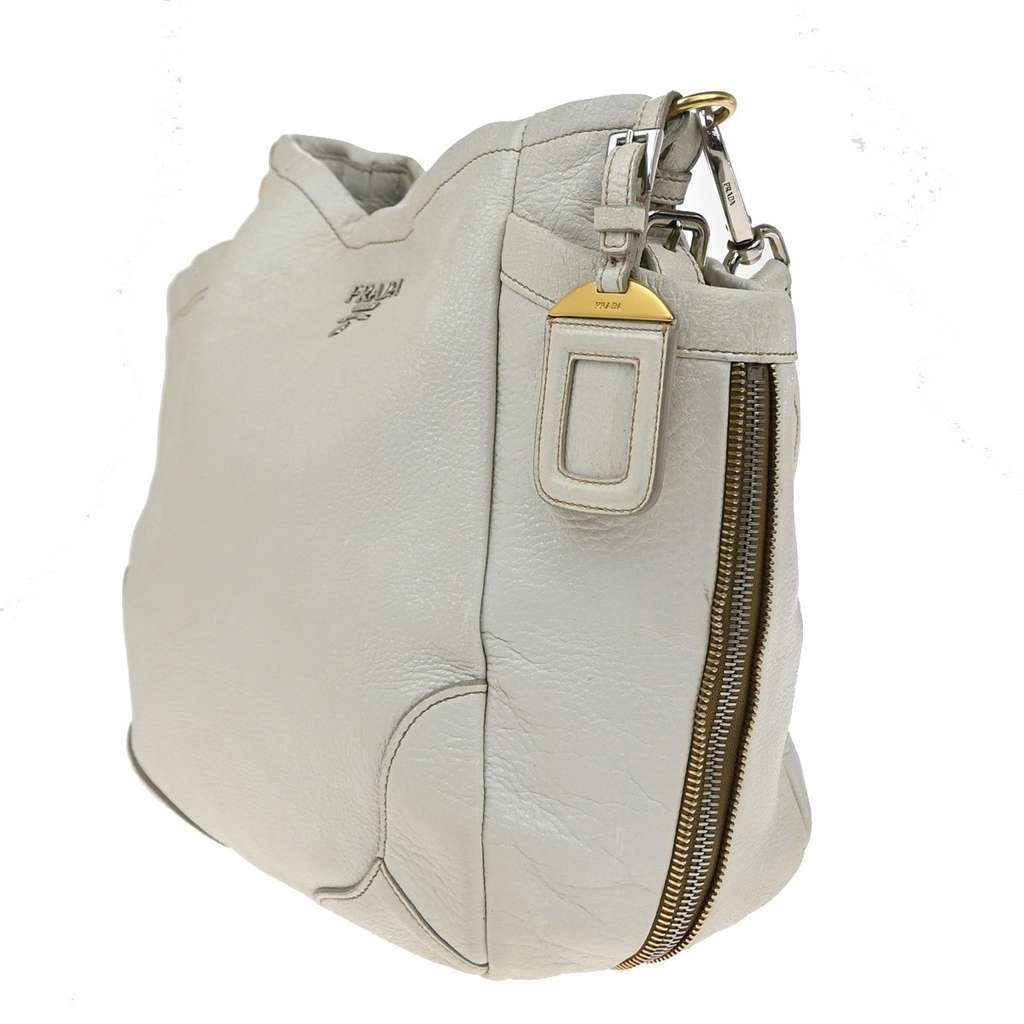 Prada Side Pocket Zip Hobo White Leather Good condition - Inside View