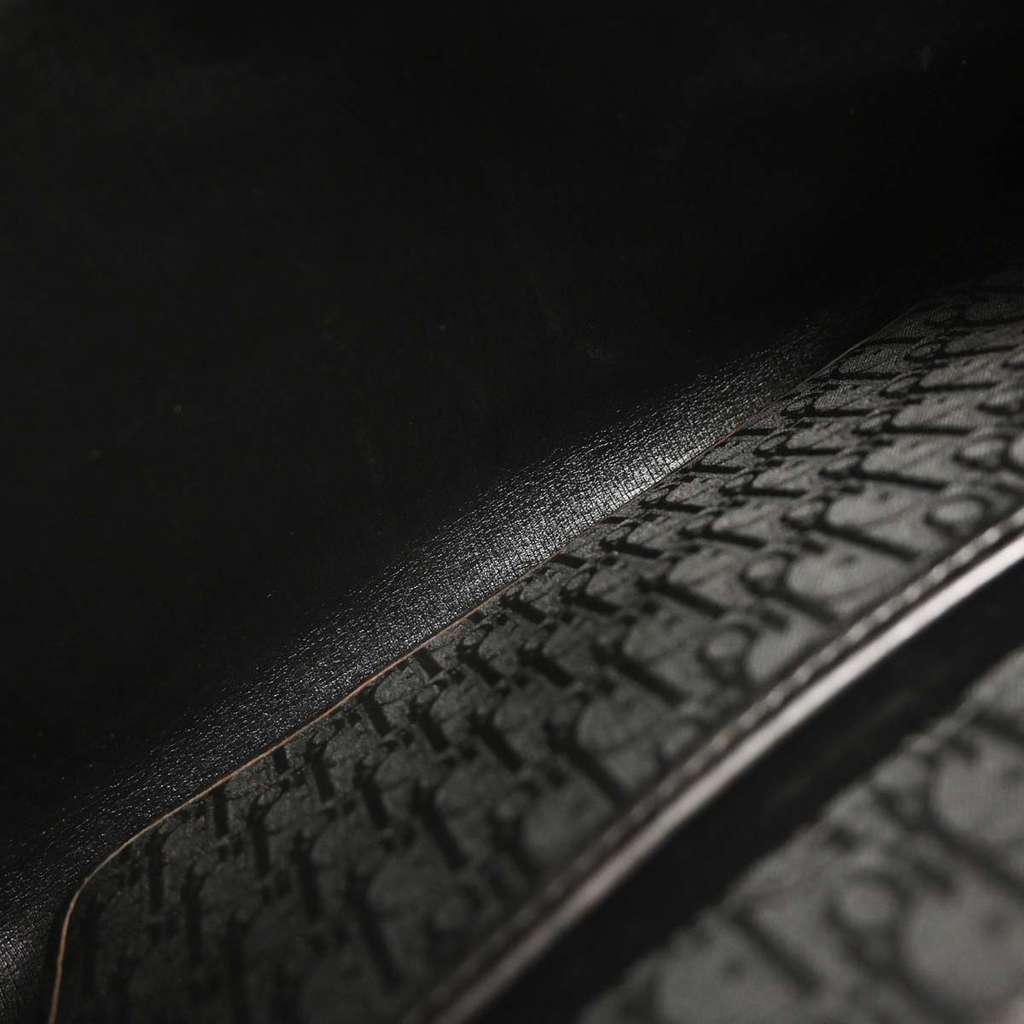 Christian Dior Vintage Chain Flap Shoulder Bag Black Canvas Good condition - Inside View