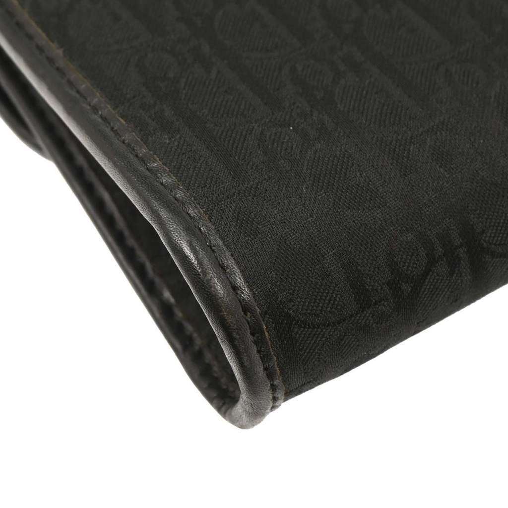 Christian Dior Vintage Chain Flap Shoulder Bag Black Canvas Good condition - Box View