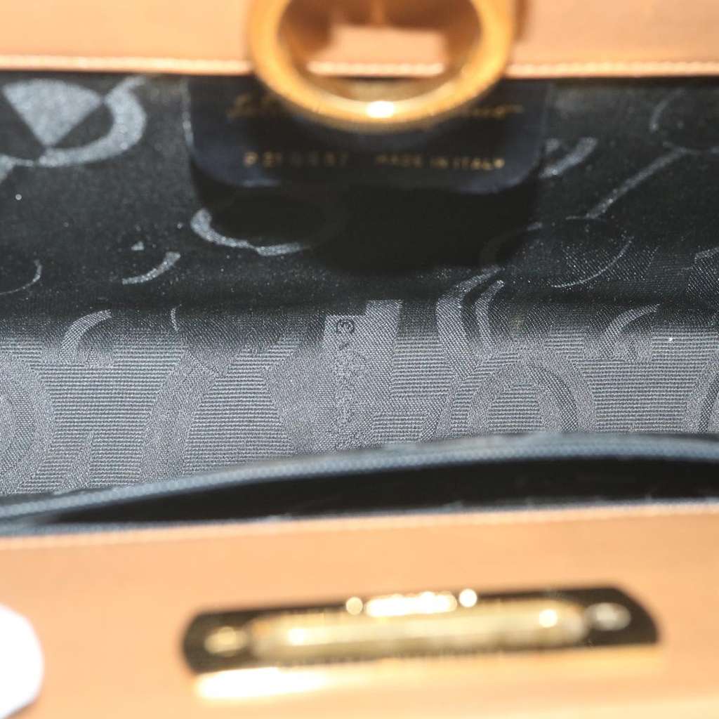 Salvatore Ferragamo Vintage Gancini Chain Shoulder Bag Brown Leather Good condition - Box View