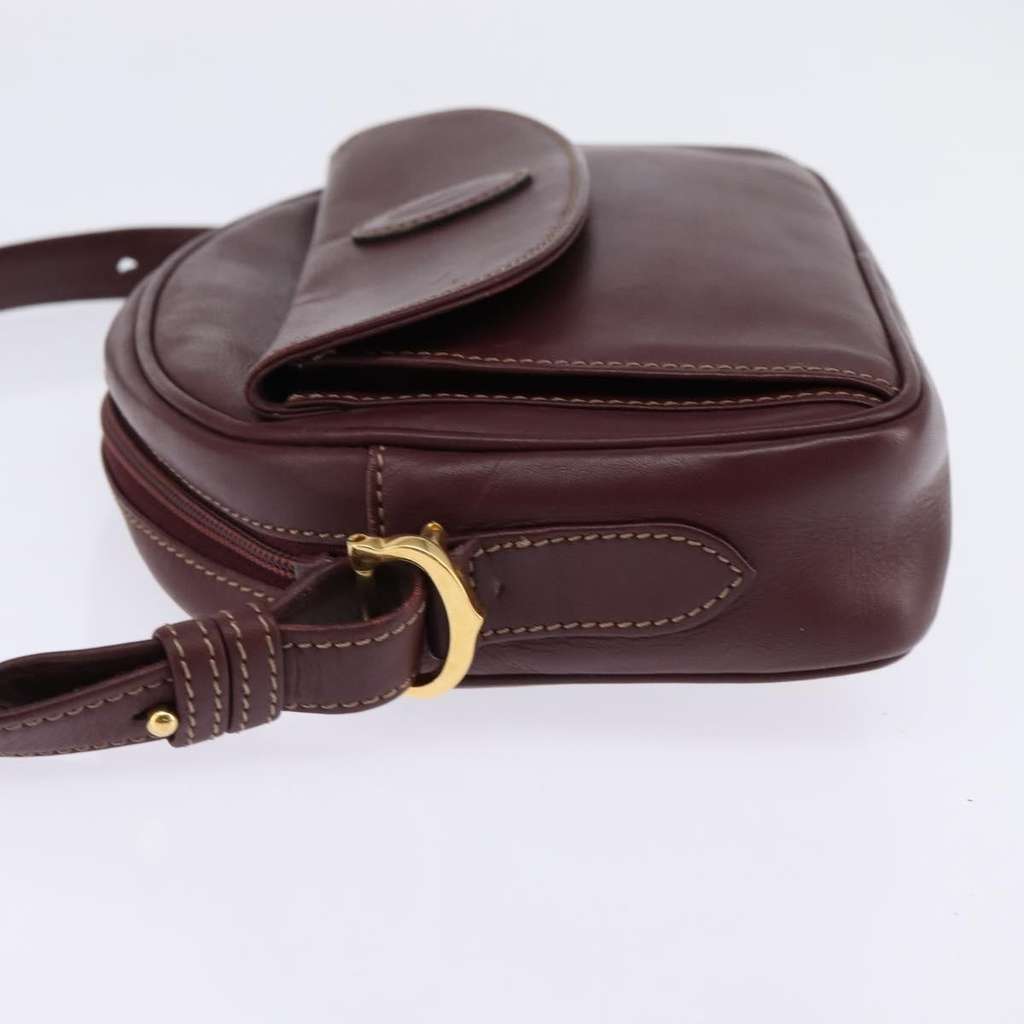 Cartier Must de Cartier Shoulder Bag Burgundy Leather Good condition - Inside View