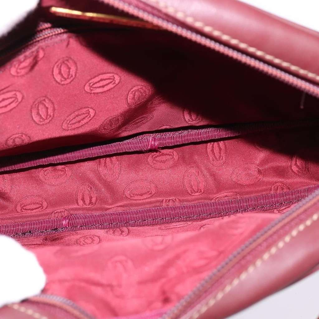 Cartier Must de Cartier Shoulder Bag Burgundy Leather Good condition - Box View