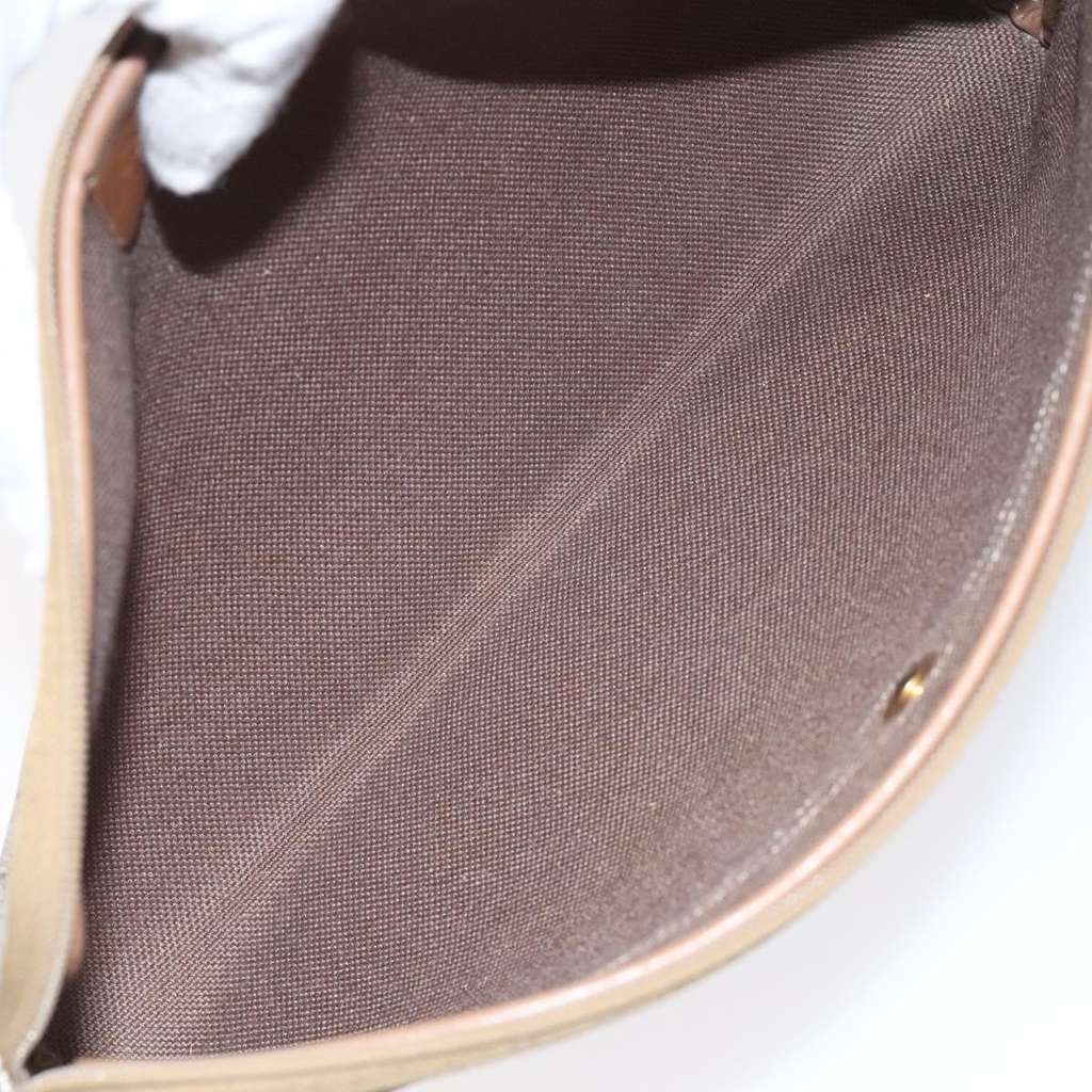 Christian Dior Vintage Honeycomb Zip Pouch Beige Canvas Good condition - Box View
