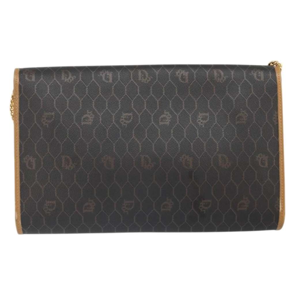 Christian Dior Vintage Honeycomb chain Black Canvas Good condition - Back View