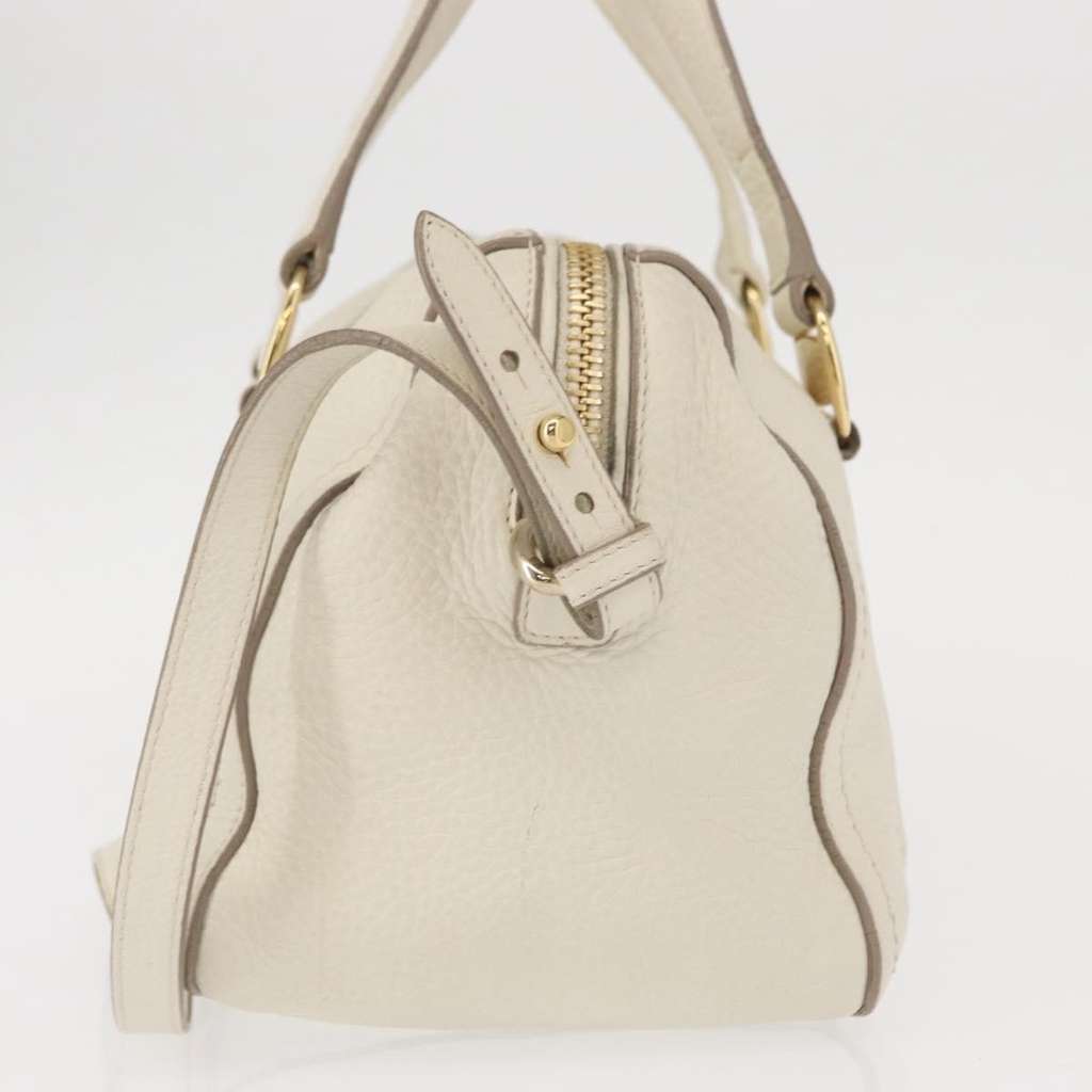 Salvatore Ferragamo Vala Handbag White Leather Good condition - Inside View