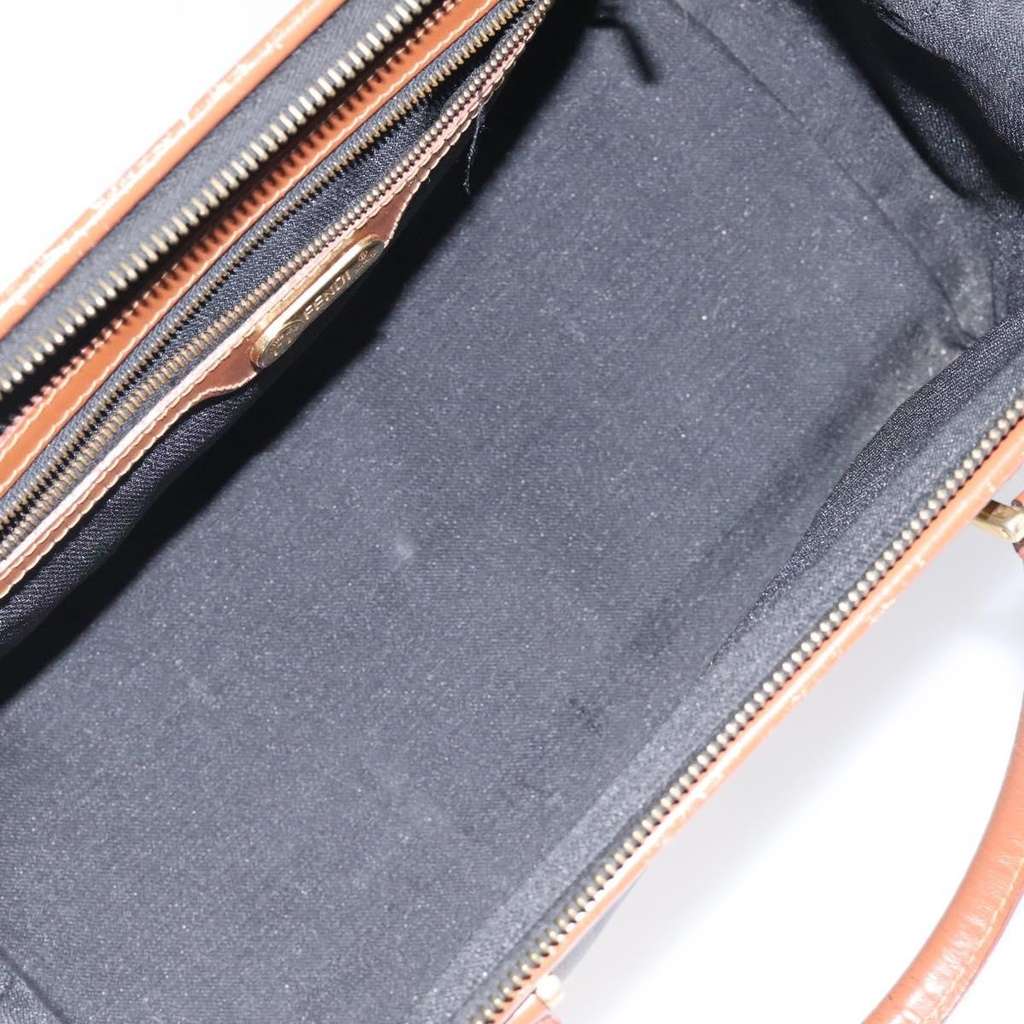 Fendi Vintage Pequin Boston Bag Brown Canvas Good condition - Box View