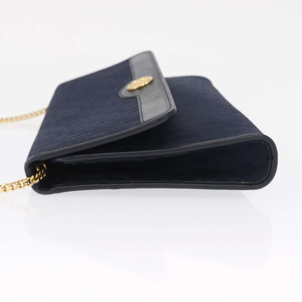 Christian Dior Vintage Honeycomb chain Navy Canvas Good condition - Model View