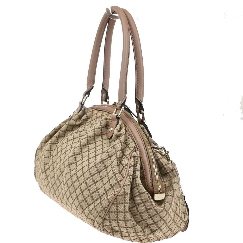 Gucci Sukey Boston Bag Beige Canvas Good condition - Model View