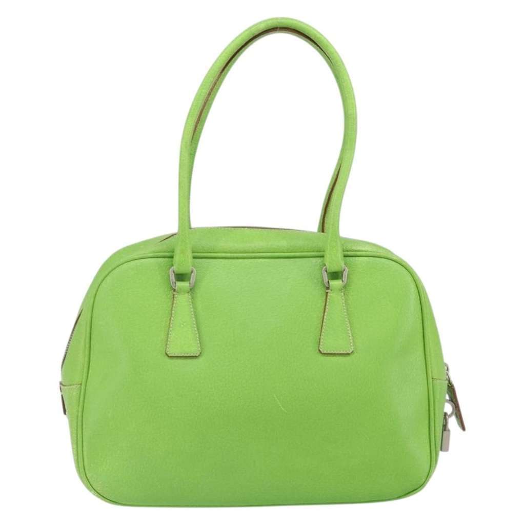 Prada Vintage Handbag Green Leather Fair condition - Back View