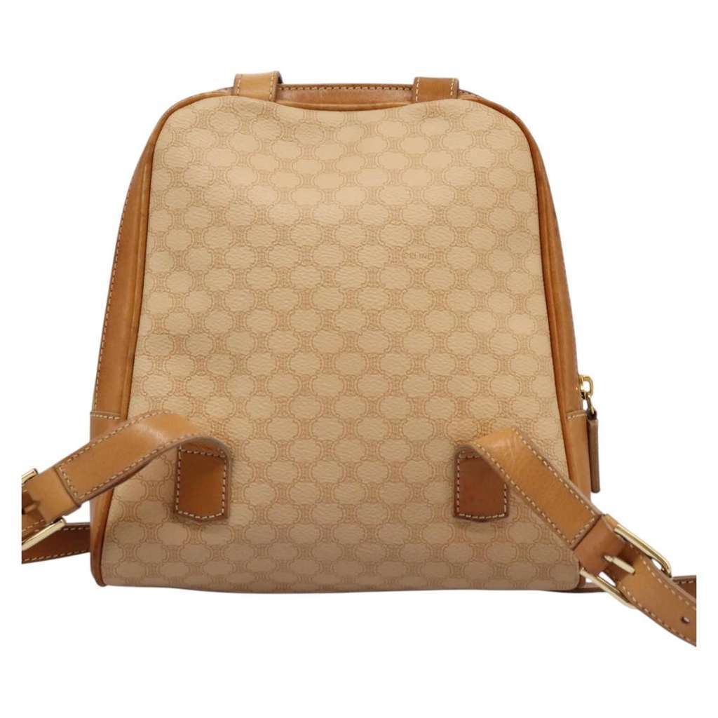 Celine Vintage Macadam Backpack Beige Canvas Good condition - Back View