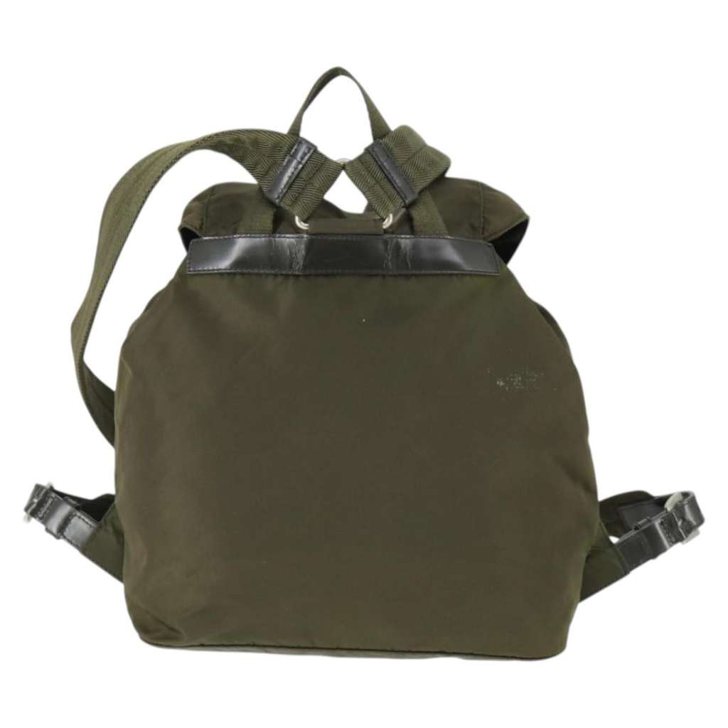 Prada Double Front Pocket Backpack Khaki Good condition - Back View