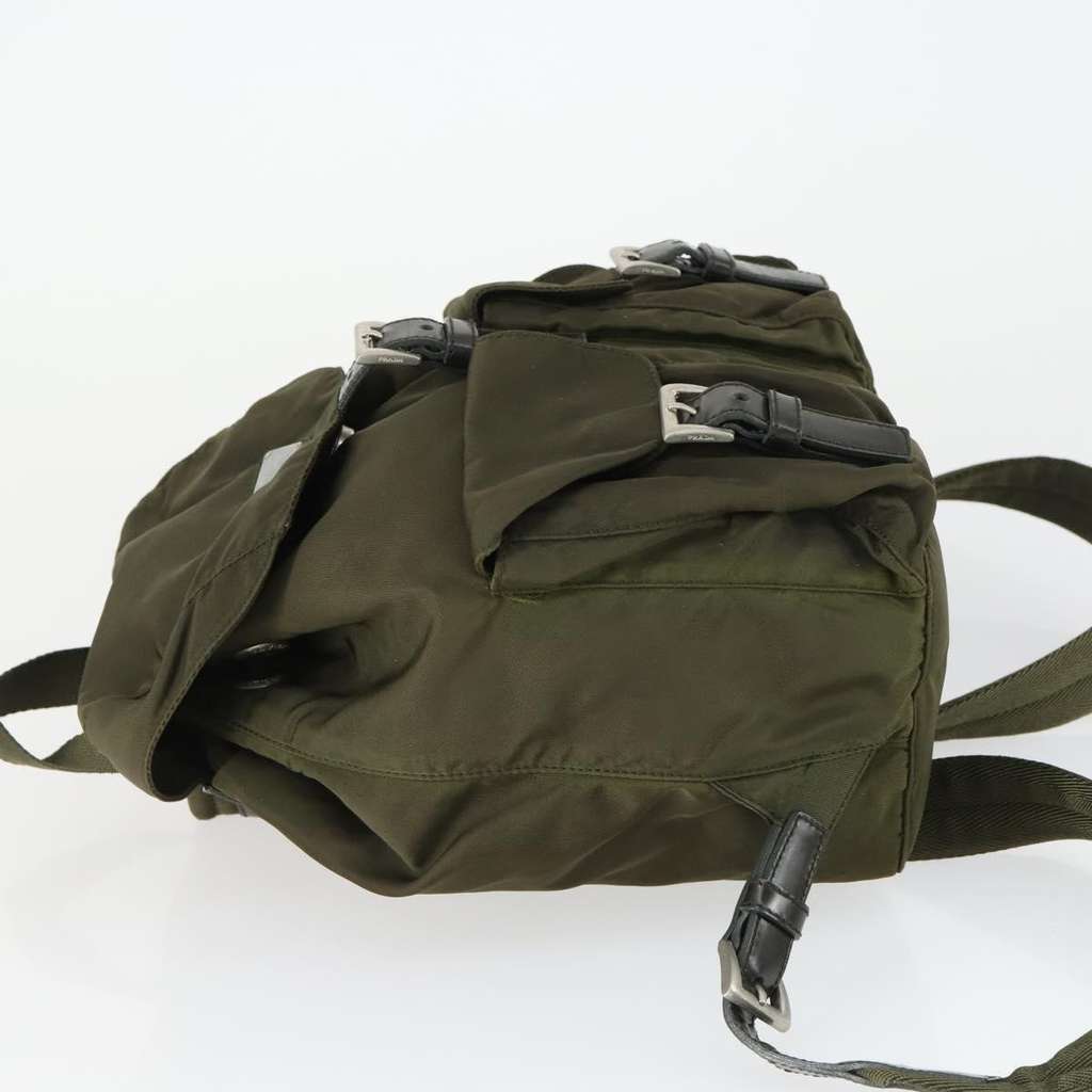 Prada Double Front Pocket Backpack Khaki Good condition - Model View