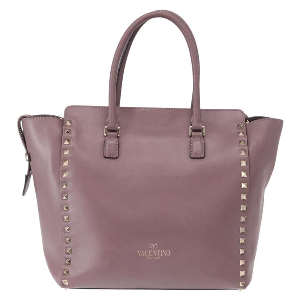 Valentino Garavani Rockstud Tote Purple Leather Good condition - Back View