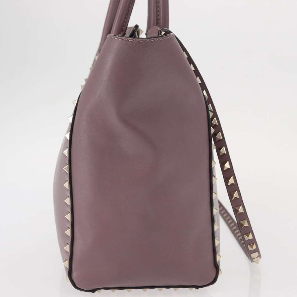 Valentino Garavani Rockstud Tote Purple Leather Good condition - Model View